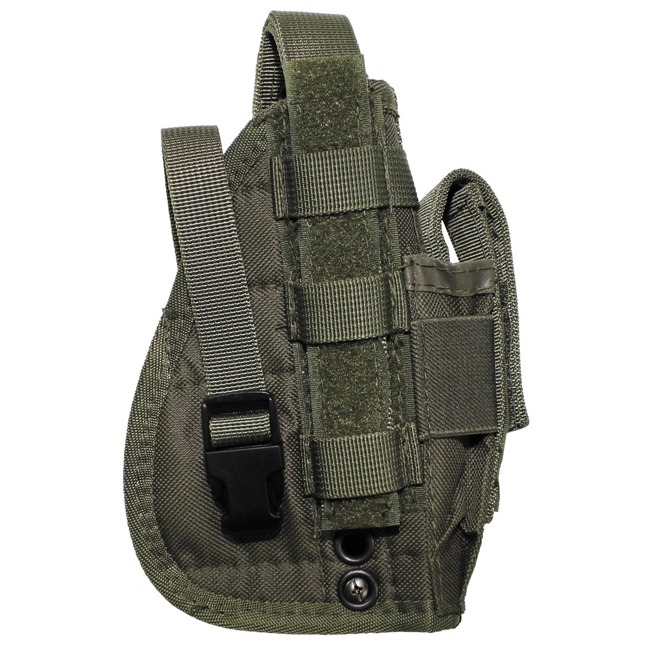 RIGHT-HANDED PISTOL HOLSTER - WITH MOLLE HOLDER FOR VEST - MFH® - OD