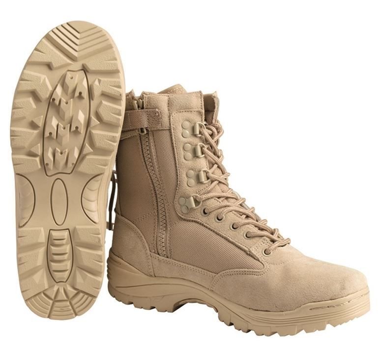 Khaki TACTICAL BOOTS WITH YKK ZIPPER Khaki | Footwear \ Boots \ Black ...