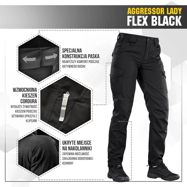  AGGRESSOR LADY FLEX TACTICAL TROUSERS, BLACK - M-TAC