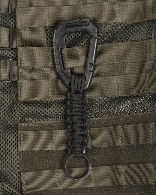  BLACK KEYHOLDER PARACORD W.KARABINER MOLLE