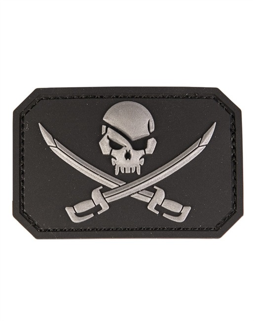  BLACK PVC SKULL W.SWORDS 3D PATCH W.HOOK&LOOP CLO.