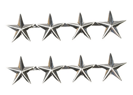  US 4 Star Gen Silver Rank Insignia 