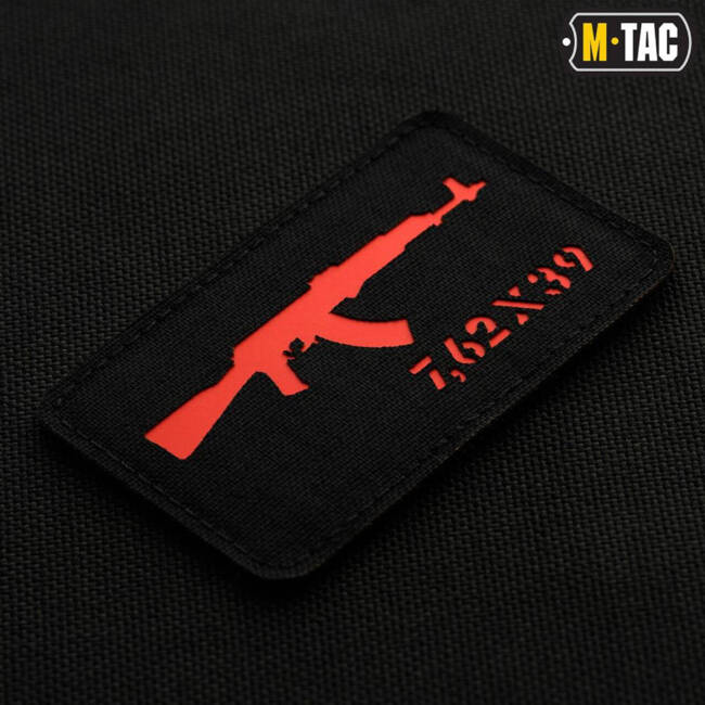 AKM PATCH 7,62 x 39 LASER CUT - BLACK/RED - M-TAC