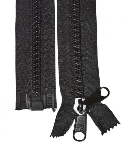 BLACK DOUBLE ZIPPER (113 CM)