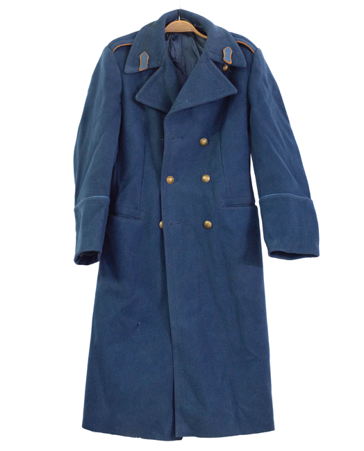 BLUE OVERCOAT - ROMANIAN MILITARY SURPLUS - LIKE NEW 