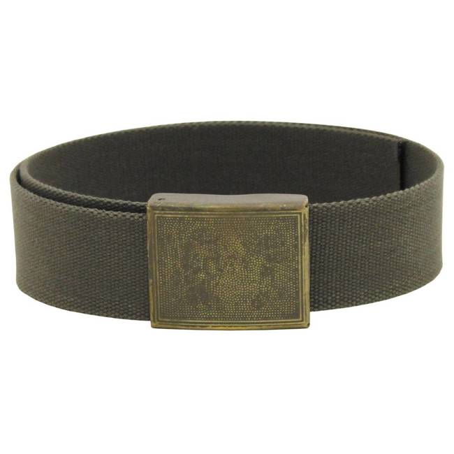 BW BELT - BRASS CLOSURE - OD GREEN - MILITARY SURPLUS - 140 cm, 150 cm