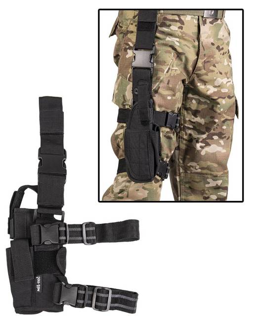 Black ADJUSTABLE CORDURA LEG HOLSTER