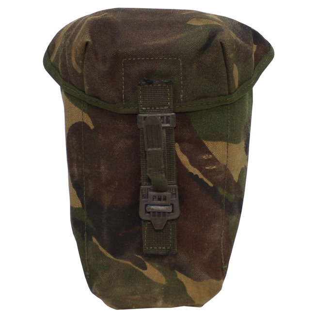 British bottle pouch, DPM camo, IRR, used 10 x 18 x 12 cm 