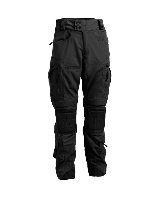 COMBAT PANTS WITH SOFT KNEEPAD, BLACK - OPENLAND TACTICAL
