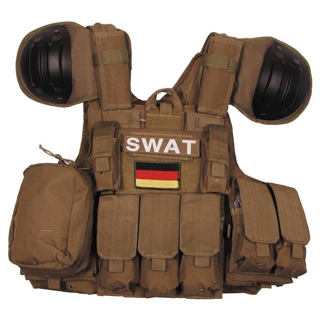 COMBAT VEST - "SWAT" - WITH QUICK RELEASE - MFH®  - COYOTE