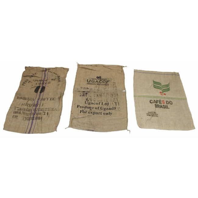 Coffee sack, w/print, burlap, size: 70x90 cm, used