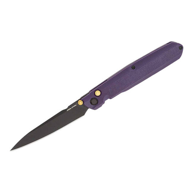 EDC KNIFE G5 METAMORPH BUTTON LOCK G10 PURPLE - REAL STEEL