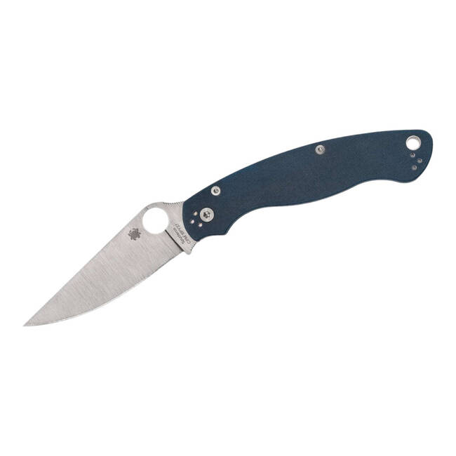 EDC KNIFE MILITARY 2 CPM SPY27 G10 BLUE PLAINEDGE - SPYDERCO