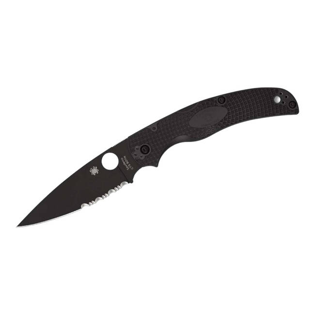 EDC KNIFE NATIVE CHIEF BLACK LIGHTWEIGHT BLACK BLADE COMBINATIONEDGE - SPYDERCO