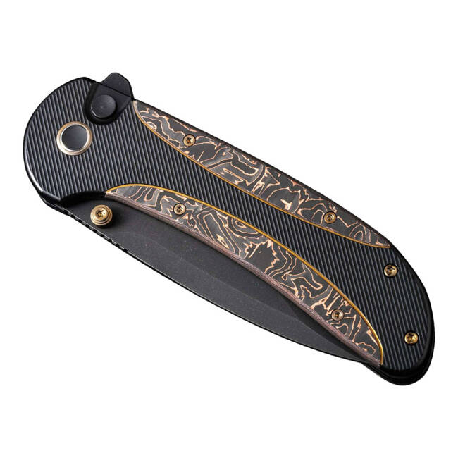 EDC KNIFE ZIZZIT TITANIUM BLACK COPPER FOIL CF - WE KNIFE