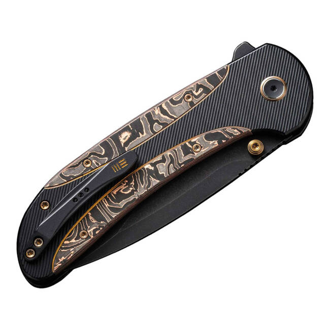 EDC KNIFE ZIZZIT TITANIUM BLACK COPPER FOIL CF - WE KNIFE