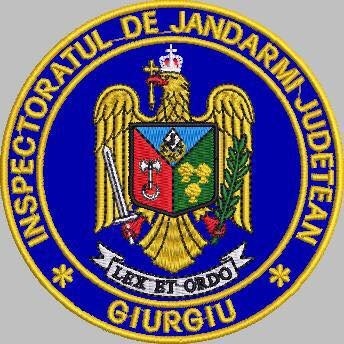 Emblema Inspectoratul de jandarmi judetean Giurgiu, emblema IJJ GIURGIU, cu aplicare termica