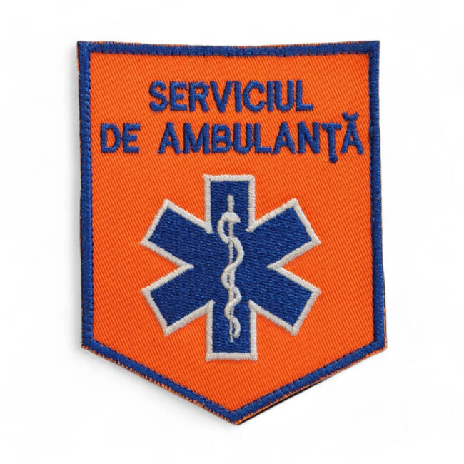 Emblema ambulanta maneca, fara numele judetului cu aplicare velcro (cu scai)