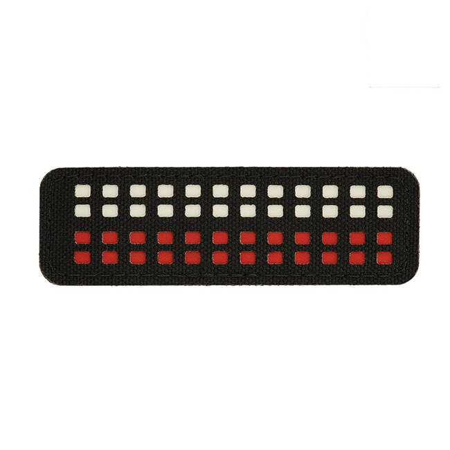 FLAG PATCH (mini rectangle) - 25 x 80 mm - LASER CUT - BLACK/WHITE/RED - M-TAC