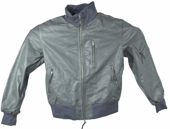 GERMAN LEATHER FLIGHT JACKET - Mil-Tec® - GREY 