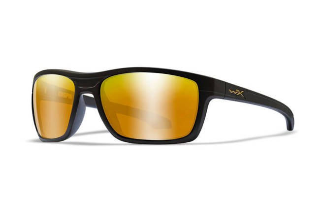 Glasses KINGPIN Pol Amber Gold Mirror Matte Black Frame