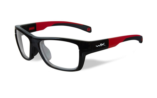 Glasses - Wileyx - CRUSH Clear Gloss Black/Red Frame