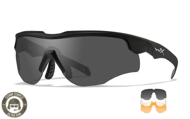 Glasses - Wileyx - ROGUE COMM Grey/Clear/Rust Matte Black Frame