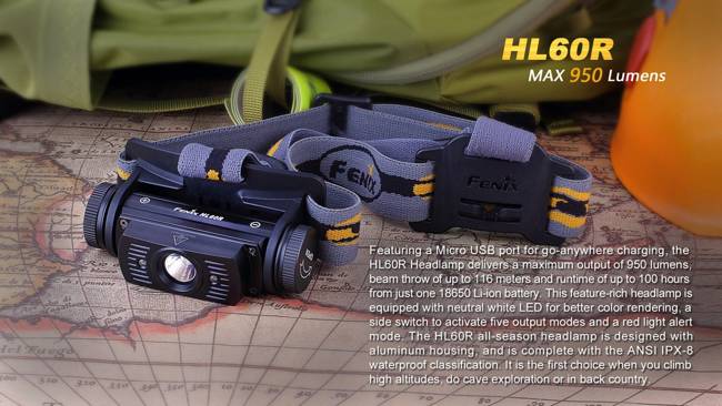 HEADLAMP - HL60R - FENIX® - DESERT TAN