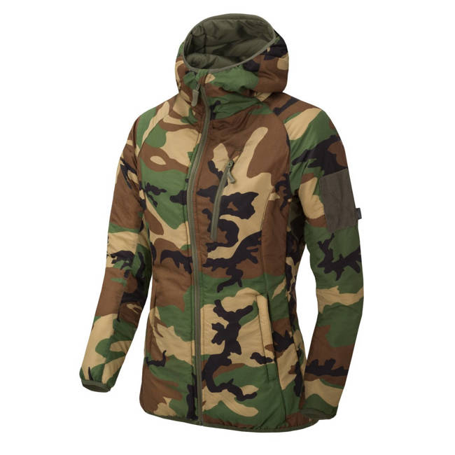 HOODED JACKET FOR WOMEN - WOLFHOUND® - Climashield® Apex™ - Helikon-Tex® - US WOODLAND