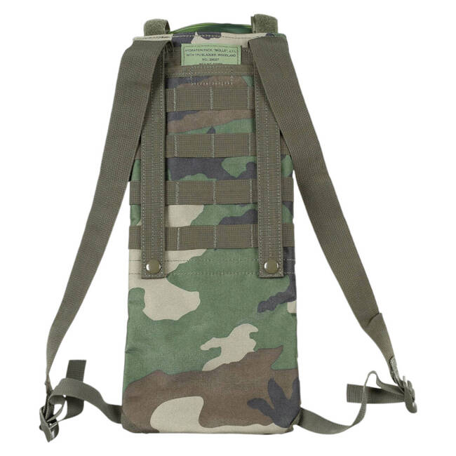 HYDRATION BACKPACK SET WITH BLADDER AND INTERCHANGEABLE MOUTHPIECE - MOLLE SYSTEM - WOODLAND - 2,5 L - MFH 