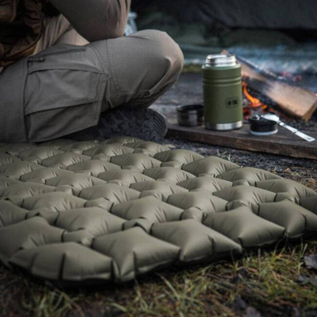 INFLATABLE SLEEPING MAT - 195x60 CM - OLIVE GREEN - M-TAC