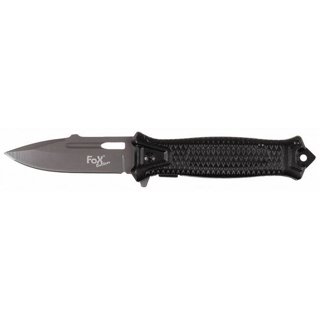 Jack Knife, "Snake", one-handed, black, metal handle