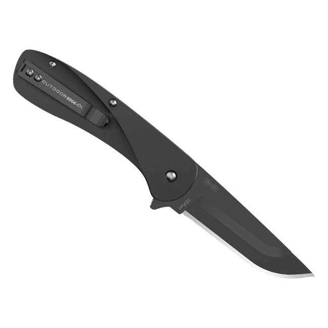 KNIFE WITH ASSISTED OPENER RAZOR VX1 3.0" ALUMINUM - ALL BLACK - OUTDOOR EDGE