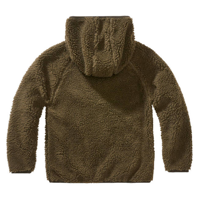 Kids hooded Teddyfleece jacket - olive - Brandit