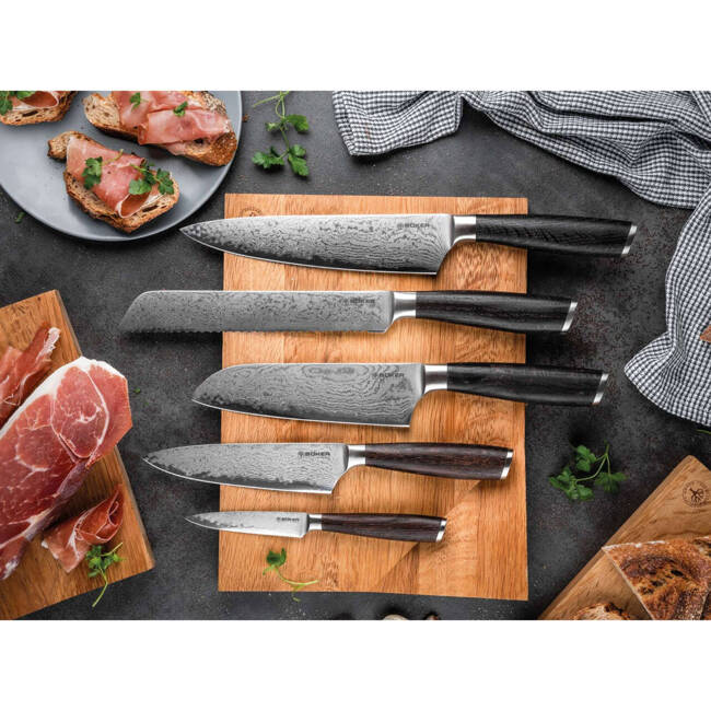 Kitchen knife set - Master Blade Damascus Square - Böker