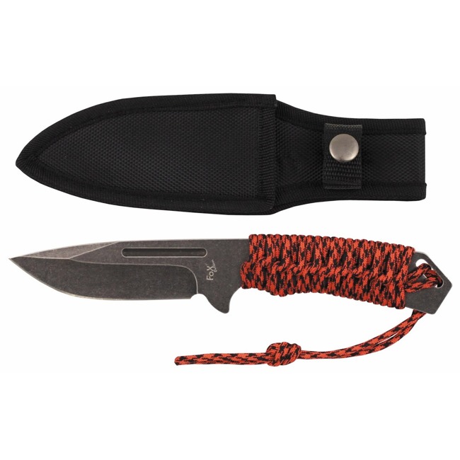 Knife "Redrope" large, stonew., paracord wrap handle