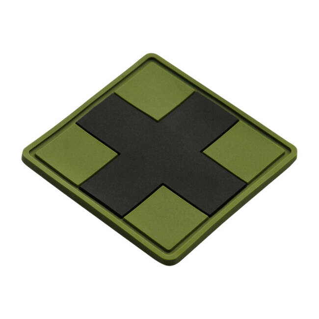 MEDIC CROSS SQUARE PVC PATCH - BLACK/OLIVE - M-TAC