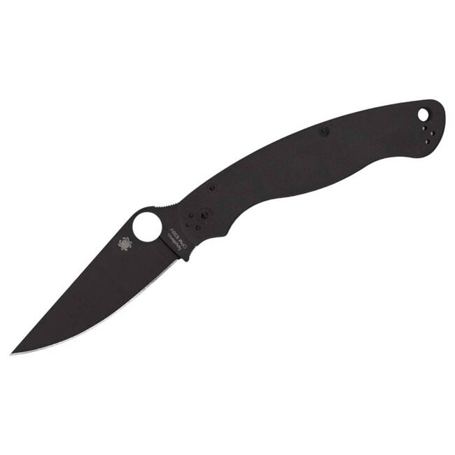 MILITARY 2 G10 BLACK BLADE PLAINEDGE - POCKET KNIFE - SPYDERCO