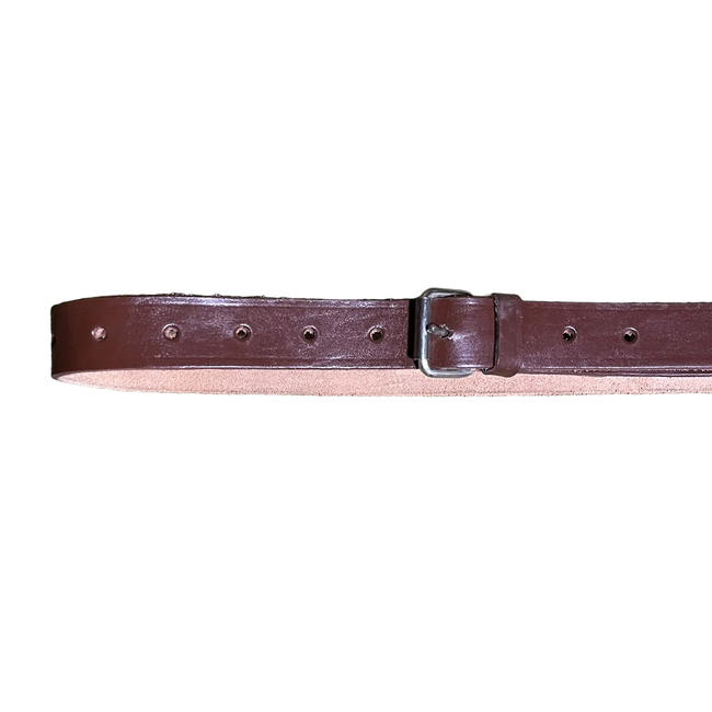 MILITARY LEATHER BELT - WITH BUCKLE - ROMANIAN ARMY SURPLUS - LIKE NEW 