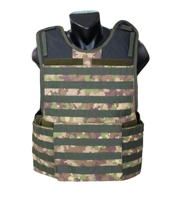 MOLLE TACTICAL VEST - COMBAT CAMOUFLAGE - MILITARY SURPLUS ROMANIAN ARMY - LIKE NEW