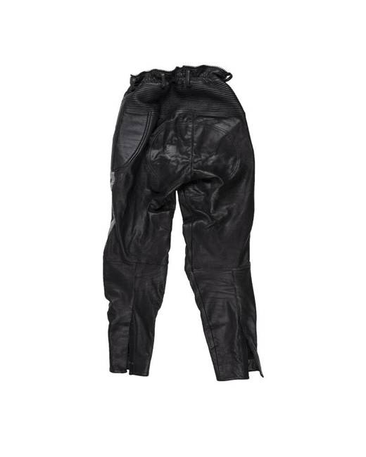 MOTORCYCLE LEATHER PANTS - BLACK - GERMAN MILITARY SURPLUS - USED