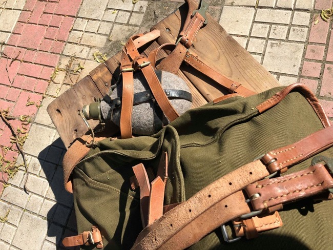 Military Olive Romanian Retro Rucksack - RSR Romanian army - in good condition