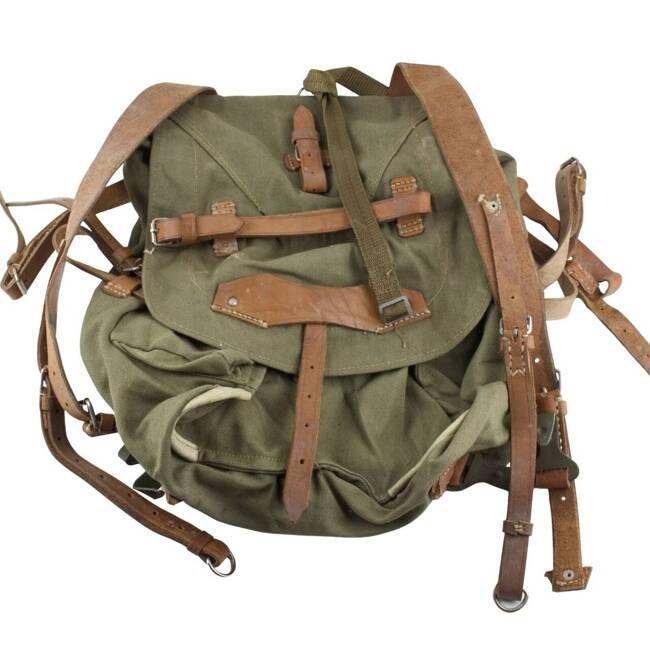 Military Olive Romanian Retro Rucksack - RSR Romanian army - in good condition