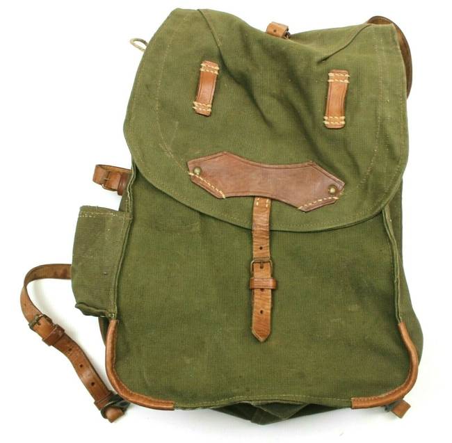 Military Olive Romanian Retro Rucksack - RSR Romanian army - in good condition