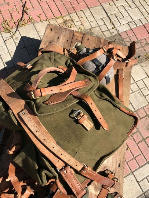 Military Olive Romanian Retro Rucksack - RSR Romanian army - in good condition