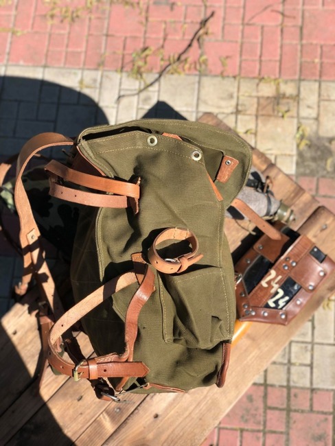 Military Olive Romanian Retro Rucksack - RSR Romanian army - in good condition