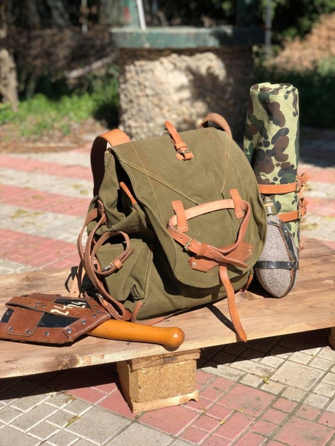 Military Olive Romanian Retro Rucksack - RSR Romanian army - in good condition