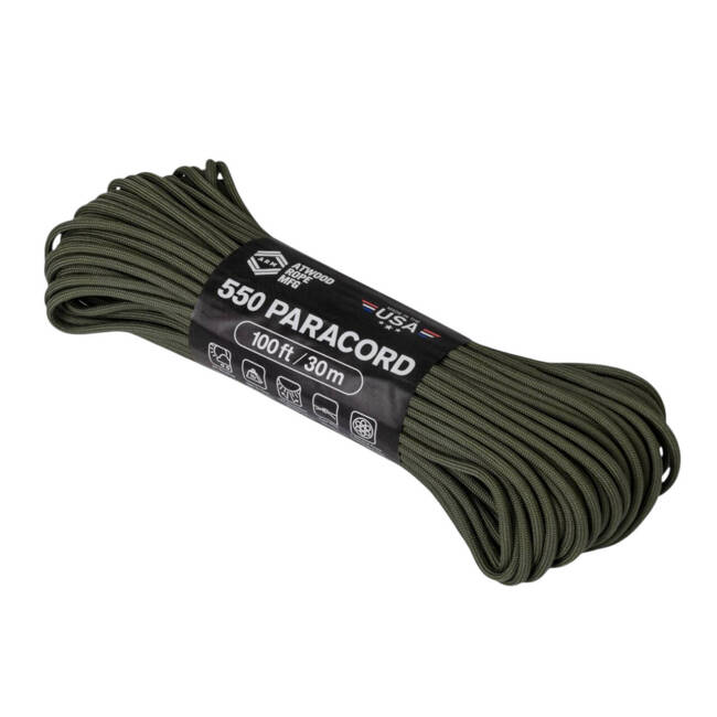 NYLON PARACORD - 550 LBS - 30 M/100 FT - Helikon-Tex - OD GREEN