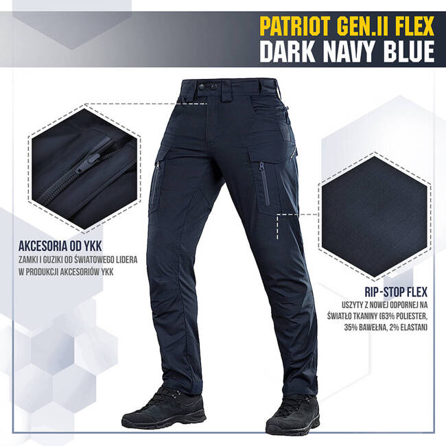 PATRIOT GEN.II FLEX TACTICAL PANTS, DARK NAVY BLUE  - M-TAC