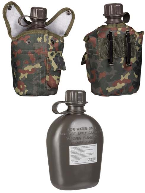 PLASTIC CANTEEN WITH COVER - US STYLE - 1 L - FLECTAR